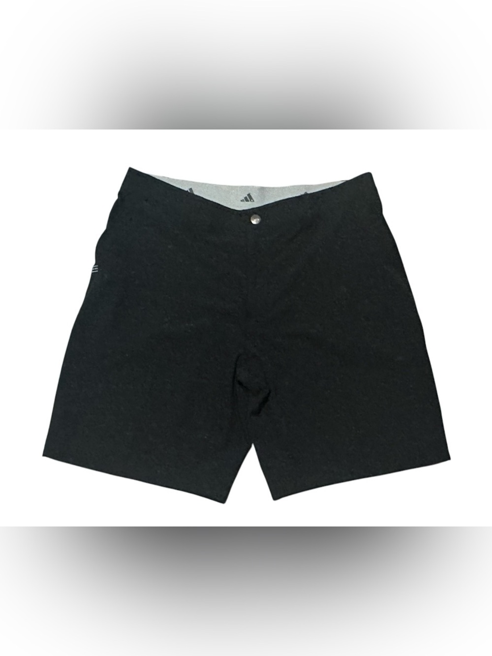 adidas Black Athletic Shorts with Button Waist